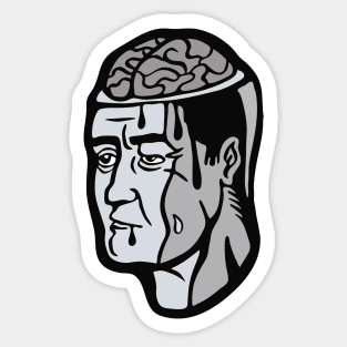 Brain Dead Cartoon head Sticker